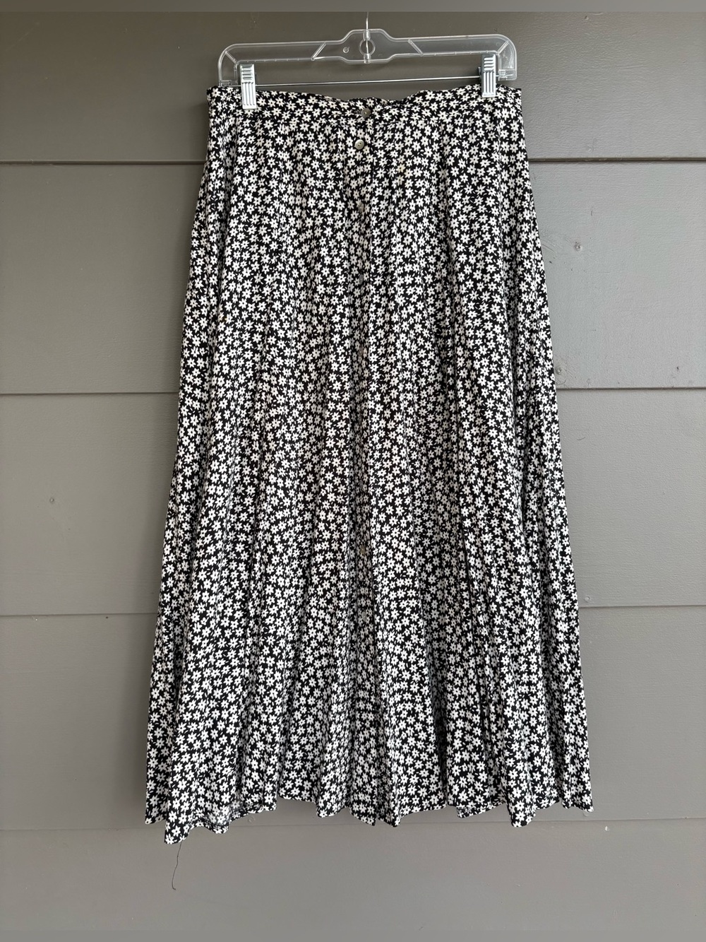 Vintage 90โs Kathie Lee Ditsy Floral Button Front Maxi Skirt